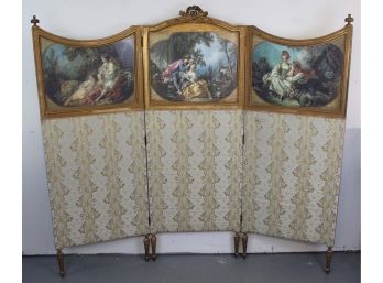 Antique Victorian Padded Dressing Screen 70L X 63H
