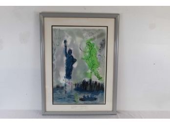 Framed Statue Of Liberty Print 22 X 30