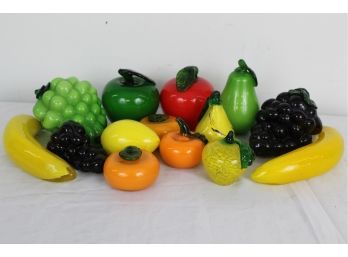 Assortment Of Vintage Murano Style Hand Blown Glass Fruits