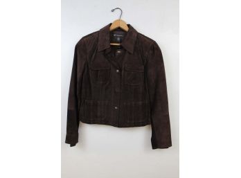 Brown Suede Jacket By International Concepts Women's Size M