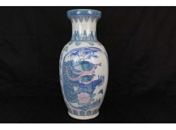 20' Hand Painted Asian Floor Vase