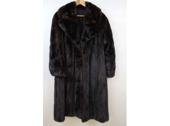Mink Fur Coat With Floral Interior Lining