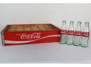 Vintage Coca Cola Crate With Bottles