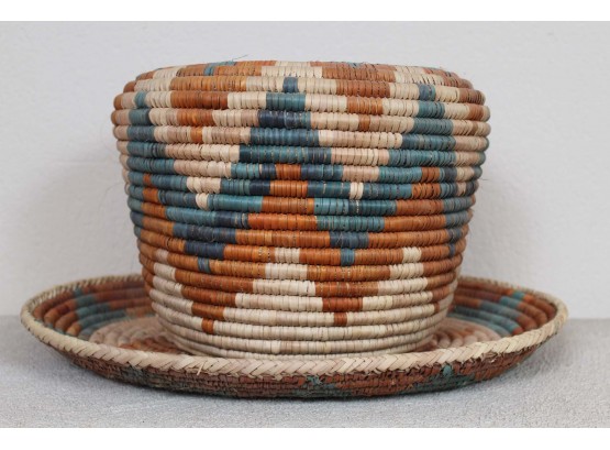 Hand Woven Navajo Basket And Platter
