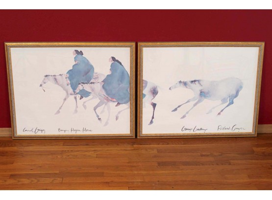 Carol Grigg 'Bringing Hejina Home' Framed Two Piece Watercolor Print 34 X 27