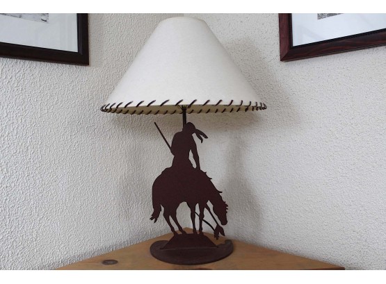 Rustic 'End Of The Trail' Silhouette Lamp 21'