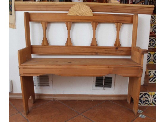 Natural Pine Entryway Bench 40L 13W 36H