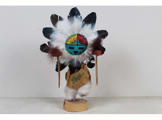 Signed Navajo Sunface Kachina Doll (14' Tall)