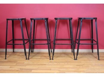 Set Of 4 Metal Counter Height Barstools 30H X 13W