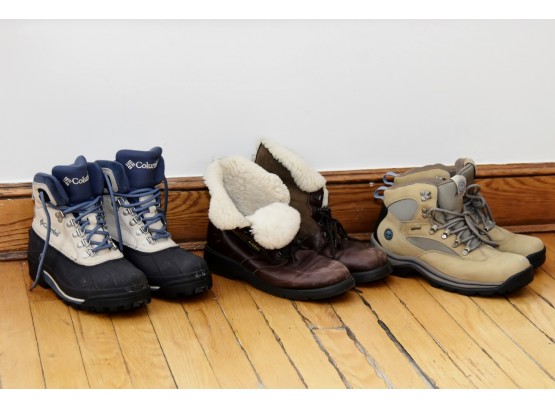 Trio Of Womans Boots Columbia, Timberland
