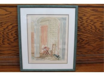 Signed And Numbered Framed Watercolor Lithograph 24 X 28