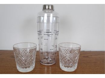 Barware Grouping Including Drink Mixer And Rocks Glasses