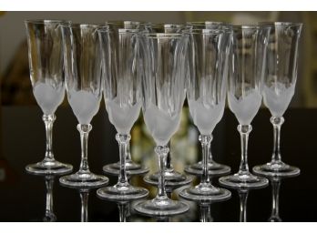 Set Of 10 JG Durand Champagne Flutes