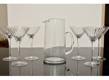 Martini Glass Set With Pitcher