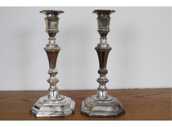 Pair Of Vintage Silver Plate Candle Sticks