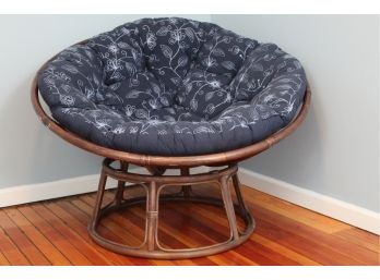 Rattan Papasan Chair With Cushion 45 W X 23 H