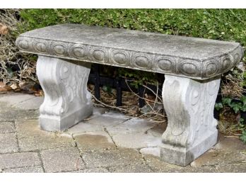 Outdoor Cement Garden Bench Straight Seat 36 X 15 X 17