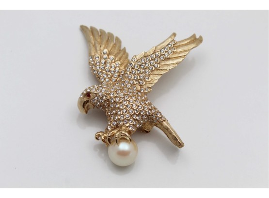 Ciner Eagle With Pearl Brooch