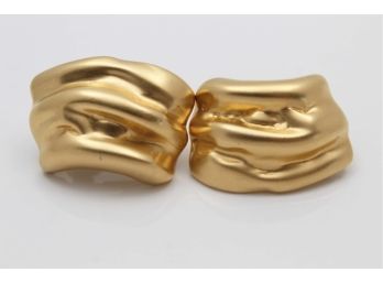 Ciner Oversized Gold Gilt Earrings