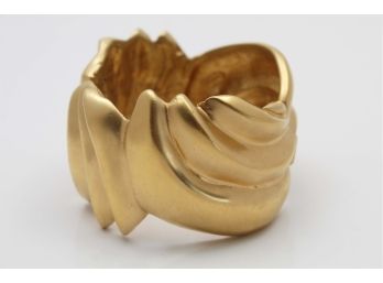 Ciner Oversized Gold Gilt Wave Cuff/Bangle Bracelet