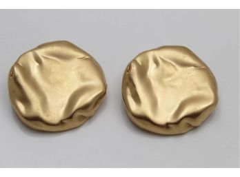 Ciner Oversized Gold Textured Earrings