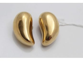 Ciner Gold Clip On Almond Earrings