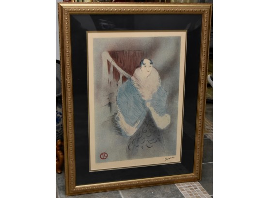Toulouse-Lautrec Framed Lithograph Poster ' The Opera Singer' 28 X 36