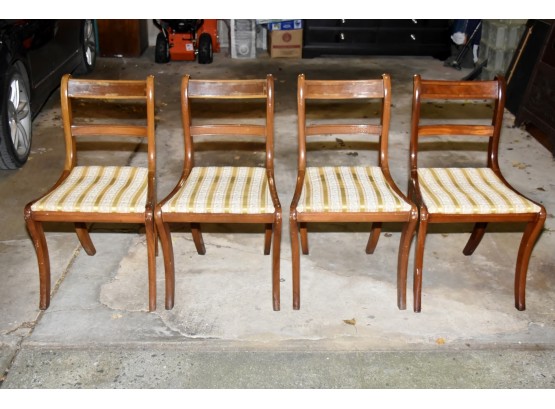 Four Vintage Solid Maple Side Chairs 18 X 19 X 32