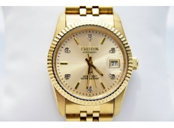 Croton Automatic 6 Diamond Gold Tone  Watch (lot 24)
