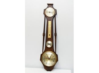 Vintage Wooden Banjo Barometer/ Thermometer 29' Tall