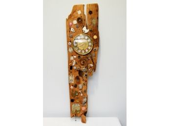 Live Edge Wood Clock Sculpture  33 X 10