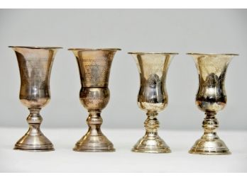 Four Sterling Silver Kiddush Cups 131 Grams