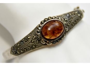 Sterling With Amber And Marcasite (lot 8)