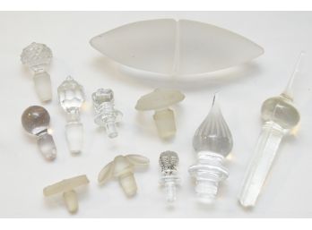 Collection Of Vintage Crystal And Glass Bottle Stoppers