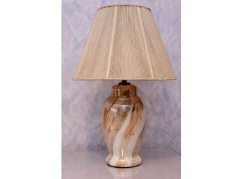 MCM Glazed Ceramic Swirl Table Lamp 28' Tall