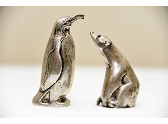 'David Anderson Norway' Sterling Bear And Penguin Salt And Pepper Shaker 41g