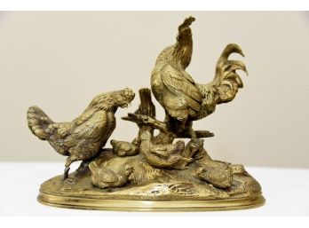 Moigniez Brass Rooster Sculpture