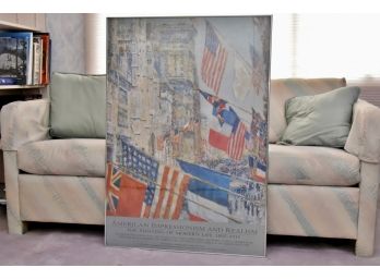 28 X 40 American Impressionist With Flag