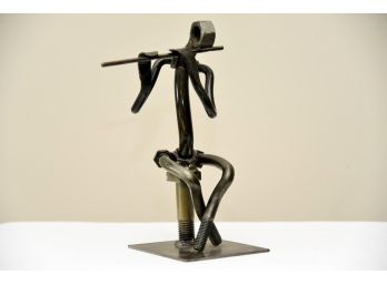 'the Flutist' Industrial Sculpture Signed