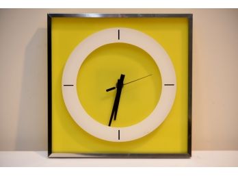 MCM Funky Yellow Lucite Wall Clock