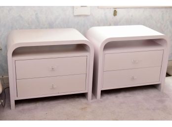 Pair Of MCM Pink Mica Night Stands 26 X 16 X 22
