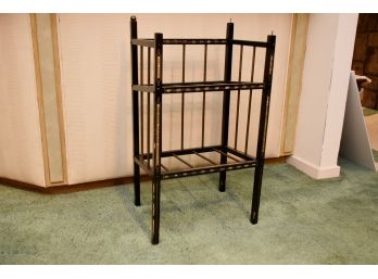 Black Mother Of Pearl Inlay 2 Tier Side Shelf Missing Top Knobs