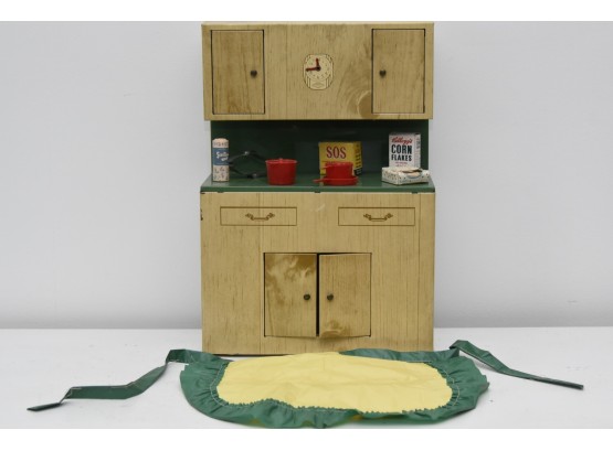 Child's Tin Litho Kitchen Play Set With Accessories