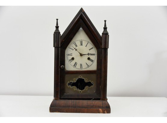 Antique Gilbert Steeple Clock With Key 19 X 10
