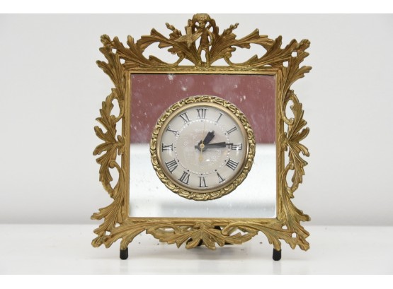 Vintage Gold Gilt Frame Angel Clock 8 X 8