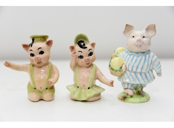 Beatrix Pottery 3 Little Pigs Figurines