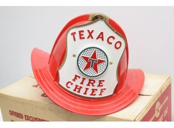 Vintage Texaco Kids Fire Helmet In Original Box READ
