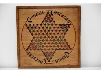 Antique Chinese Checkers Table Top Board 19 X 19