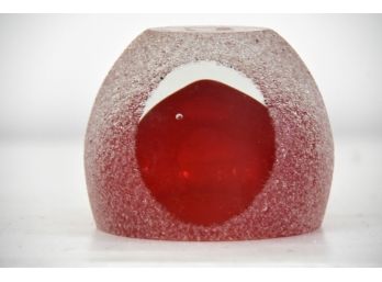 Vintage Red Glass Paper Weight
