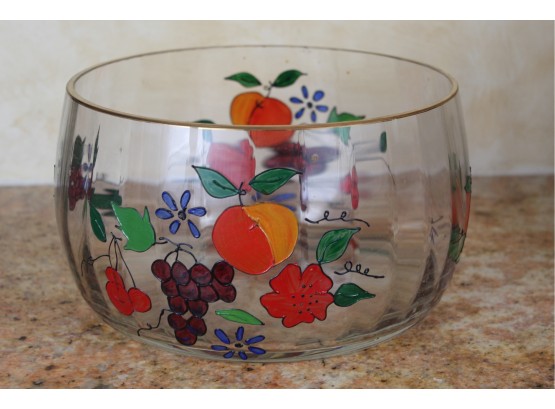 Hand Painted Glass Fruit Bowl